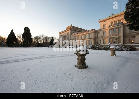 Essen, Villa Hügel Im Schnee, Südseite Stockfoto