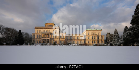 Essen, Villa Hügel Im Schnee, Südseite Stockfoto