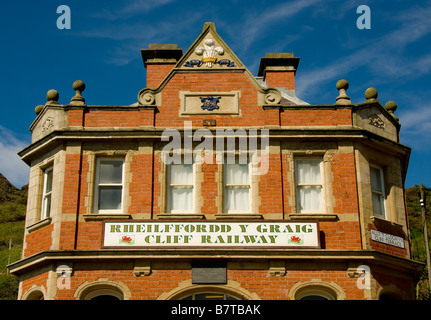 Reilffordd Y Graig Cliff Standseilbahn, Bahnhof, Gebäude Aberytswyth Wales Stockfoto