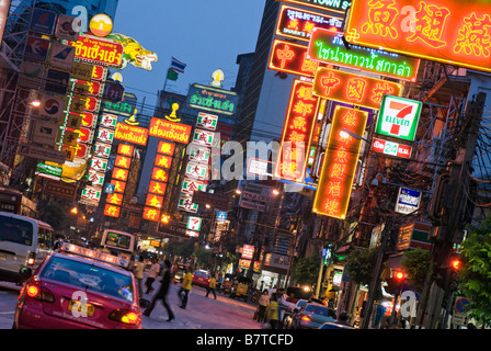 Thanon Yaowarat Straße in Zentralthailand Chinatown-Viertel von Bangkok anzeigen Stockfoto