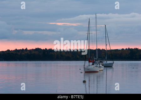 Schiffe im Lake Champlain in Upstate New York, 6. Oktober 2008 Stockfoto