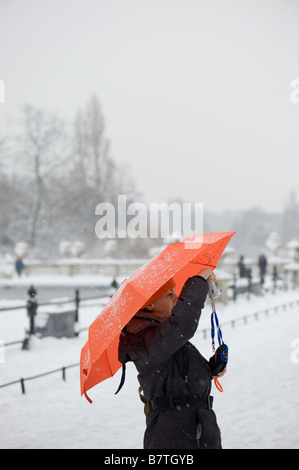 Kensington Gardens Februar verschneiten SW7 London Vereinigtes Königreich Stockfoto