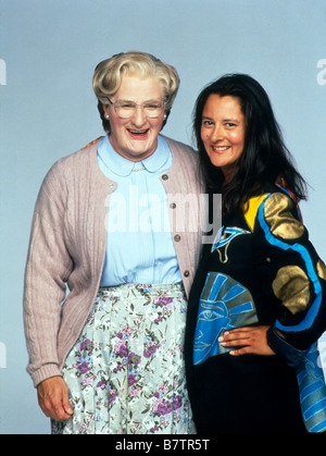 Mrs Doubtfire Jahr: 1993 USA Robin Williams und Produzentin Marsha Garces Williams Regisseur: Chris Columbus Stockfoto