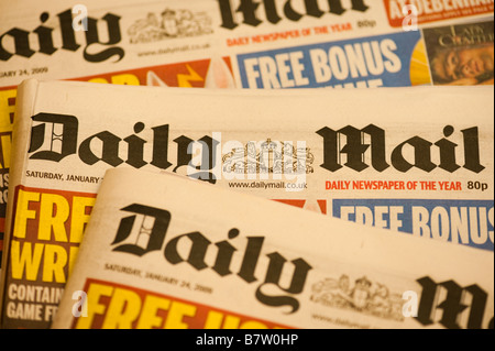 Das Impressum der UK Tageszeitungen The Daily Mail Stockfoto