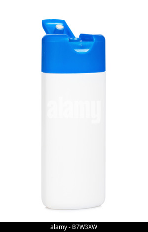 Kunststoff-Flasche mit Seife oder Shampoo ohne Label isoliert auf weißem Hintergrund Stockfoto