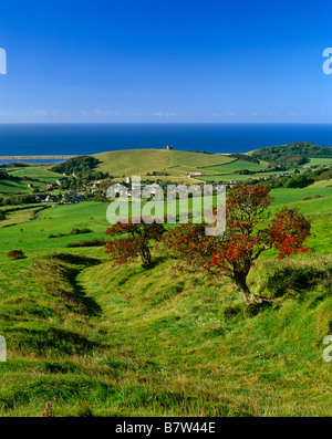 Blick vom weissen Berg Blick Süd Abbotsbury Dorset UK Stockfoto