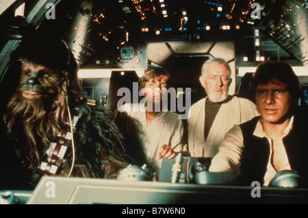 Star Wars: Episode IV - Eine neue Hoffnung Jahr: 1977 USA Regie: George Lucas Mark Hamill, Alec Guinness, Harrison Ford, Peter Mayhew Stockfoto