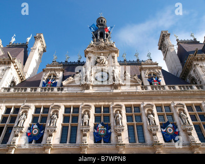 Die Fassade des Hotel de Ville, Paris, Frankreich Stockfoto
