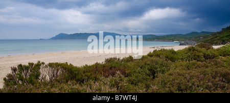 Korallen Sandbucht und Meer im Gesang Sands of Gortonfern, in der Nähe von Kentra Bay Arnamurchan Argyll Scotland Stockfoto