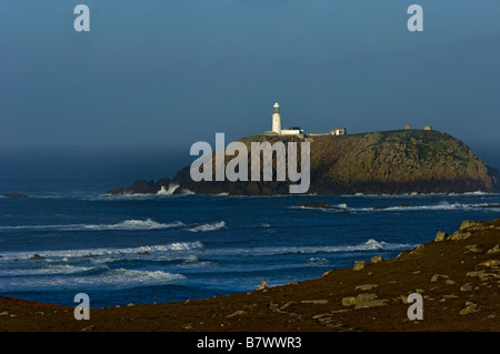 Runde Insel Leuchtturm. Isles of Scilly. Cornwall. England. UK Stockfoto