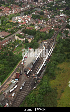 Luftaufnahme des Severn Valley Railway Station Bewdley in Worcestershire Stockfoto