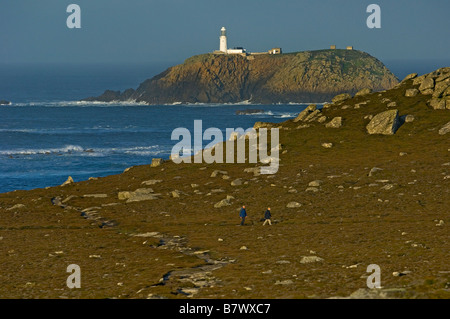 Runde Insel Leuchtturm. Isles of Scilly. Cornwall. England. UK Stockfoto