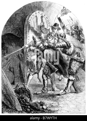 Die Verhaftung von Guy Fawkes in die Keller der Häuser des Parlaments der Schießpulver-Plot 1605 Stockfoto