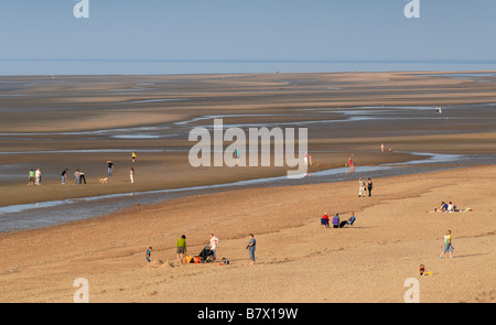 Ein Blick auf Strand Hunstanton in Norfolk, England an einem Sommertag Stockfoto