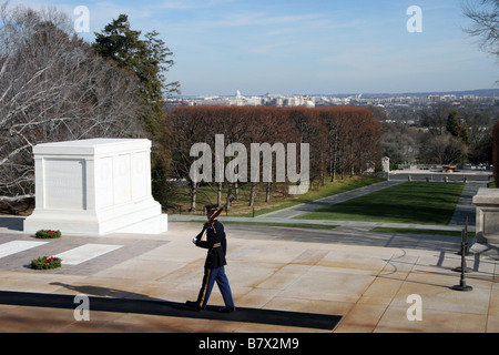 Patrol Guard vor Ort am Grab des unbekannten Soldaten, Washington D.C. Stockfoto