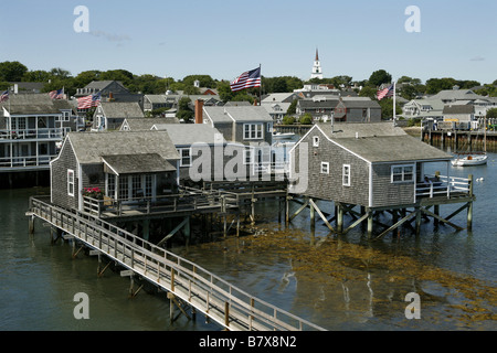 Gerade Wharf, Stadt Nantucket, Massachusetts, USA Stockfoto