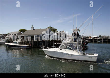 Gerade Wharf, Stadt Nantucket, Massachusetts, USA Stockfoto