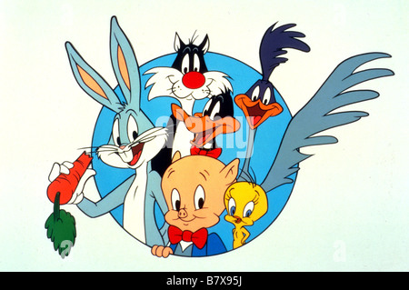 Bugs Bunny Bugs Bunny, Daffy Duck, Road Runner, Wile E. Coyote, Porky, Tweety und Sylvester Animation Stockfoto