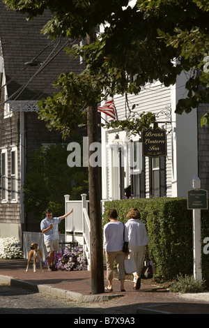 Messing Laterne Inn, Stadt Nantucket, Massachusetts, USA Stockfoto