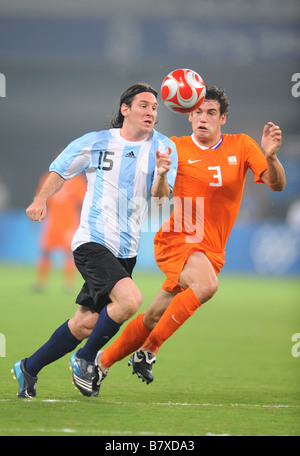 Lionel Messi ARG 16. August 2008 Fußball Beijing 2008 Olympische Spiele Herren Fußball Viertel Finale zwischen Argentinien und Niederlande im Shanghai Stadium in Shanghai China Photo von Atsushi Tomura AFLO SPORT 1035 Stockfoto