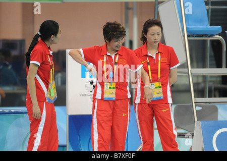 Masayo Imura Cheftrainer CHN 20. August 2008 Synchronschwimmen Tingting Jiang und Wenwen Jiang China in Beijing 2008 Olympische Spiele Duett Free Routine Finale im National Aquatics Center in Beijing China Foto von Masakazu Watanabe AFLO SPORT 0005 Stockfoto