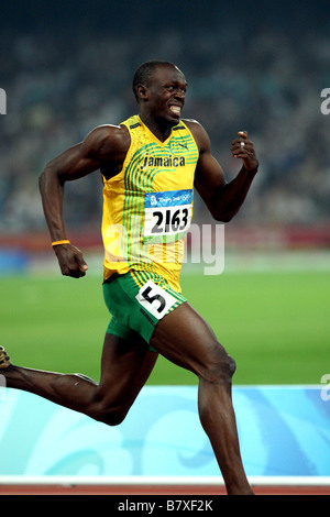 Usain Bolt JAM 20. August 2008 Leichtathletik Usain Bolt aus Jamaika in die Mens 200-Meter-Finale bei der Leichtathletik-Leichtathletik-Veranstaltung Stockfoto