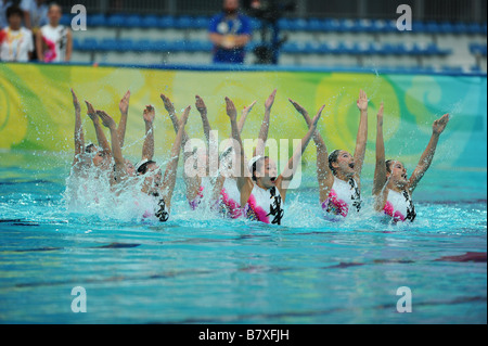 China Teamgruppe CHN 22. August 2008 Synchronschwimmen Beijing 2008 Olympische Spiele Team Event technische Routine im National Aquatics Center in Peking China Photo von Jun Tsukida AFLO SPORT 0003 Stockfoto