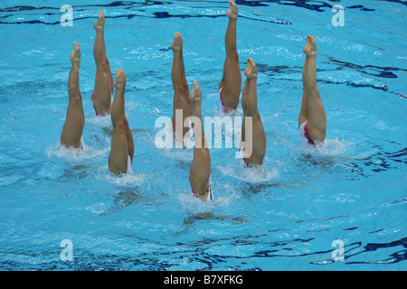 China Teamgruppe CHN 22. August 2008 Synchronschwimmen Beijing 2008 Olympische Spiele Team Event technische Routine im National Aquatics Center in Peking China Photo von Koji Aoki AFLO SPORT 0008 Stockfoto