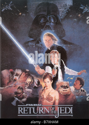 Star Wars: Episode VI - Die Rückkehr der Jedi-Ritter Jahr: 1983 USA Mark Hamill, Harrison Ford, Carrie Fisher, Billy Dee Williams, David Prowse, Regie: Richard Marquand Filmplakat (USA) Stockfoto