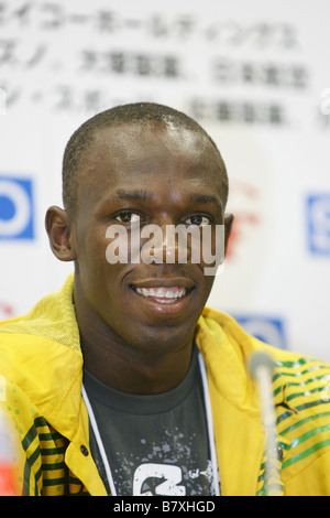 Usain Bolt JAM 23. September 2008 Leichtathletik SEIKO SUPER TRACK AND FIELD treffen IN KAWASAKI 2008 um Todoroki Stadium Kanagawa Japan Stockfoto