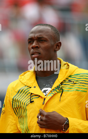 Usain Bolt JAM 23. September 2008 Leichtathletik SEIKO SUPER TRACK AND FIELD treffen IN KAWASAKI 2008 um Todoroki Stadium Kanagawa Japan Stockfoto