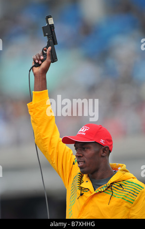 Usain Bolt JAM 23. September 2008 Leichtathletik SEIKO SUPER TRACK AND FIELD treffen IN KAWASAKI 2008 um Todoroki Stadium Kanagawa Japan Stockfoto