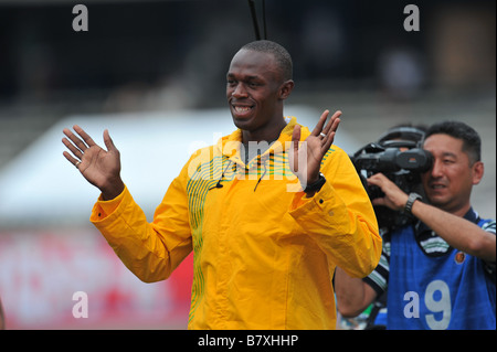 Usain Bolt JAM 23. September 2008 Leichtathletik SEIKO SUPER TRACK AND FIELD treffen IN KAWASAKI 2008 um Todoroki Stadium Kanagawa Japan Stockfoto