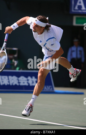 David Ferrrer ESP 3. Oktober 2008 Tennis AIG Japan Open Tennis Championships 2008 Herren Einzel Ariake Kolosseum in Tokyo Japan Foto von Yusuke Nakanishi AFLO SPORT 1090 Stockfoto