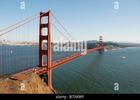 Golden Gate im Oktober Nachmittag leichte mit San Francisco im Hintergrund Stockfoto