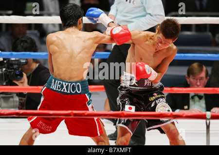 Hozumi Hasegawa 16. Oktober 2008 World Boxing Council WBC Bantam Gewicht Titelkampf am Yoyogi 1. Gymnasium in Tokyo Japan Foto von Yusuke Nakanishi AFLO SPORT 1090 Stockfoto