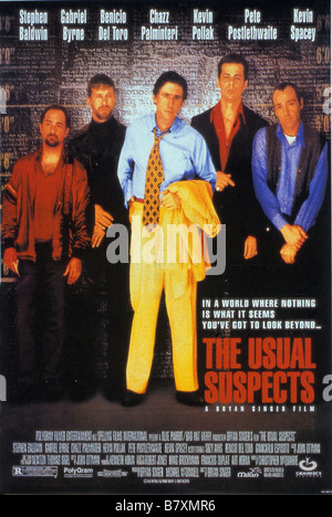 Die üblichen Verdächtigen Jahr: 1995 USA/Deutschland, Gabriel Byrne, Benicio Del Toro, Kevin Spacey, Kevin Pollak, Stephen Baldwin Regisseur: Bryan Singer Filmplakat (USA) Stockfoto