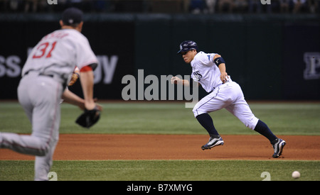 Akinori Iwamura Rays 19. Oktober 2008 MLB Akinori Iwamura von den Tampa Bay Rays in Aktion während des Spiels gegen die Boston Red Stockfoto