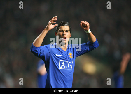 Cristiano Ronaldo Mann U 5. November 2008 Fußball UEFA Champions League Gruppe E zwischen Celtic 1 1 Manchester United im Celtic Park Glasgow Schottland Foto von YUTAKA AFLO SPORT 1041 Stockfoto