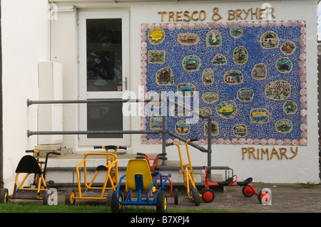 Exterieur des Tresco und Bryher Grundschule. Tresco. Die Isles of Scilly. Cornwall. England. UK Stockfoto