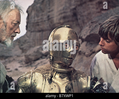 Star Wars: Episode IV - Eine neue Hoffnung Jahr: 1977 USA Regie: George Lucas Alec Guinness, Mark Hamill, Anthony Daniels Stockfoto