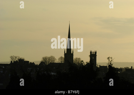 Blick über Shrewsbury von The Mount, Geburtsort von Charles Darwin Stockfoto