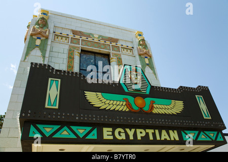 ILLINOIS DeKalb restaurierten Art-Deco-ägyptischen Theater mit architektonischen details Stockfoto