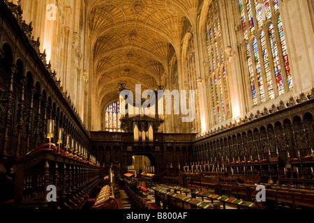 King's College Chapel Cambridge Interior, University of Cambridge, England. Stockfoto