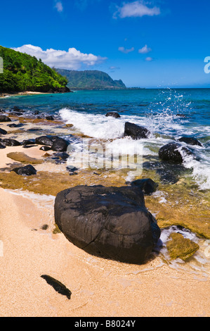 Hideaways Strand und die Na Pali Küste Insel Kauai Hawaii Stockfoto