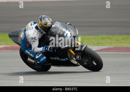 SEPANG MALAYSIA 5. Februar 2009 Australier Chris Vermeulen Rizla Suzuki MotoGP beim offiziellen MotoGP Test in Sepang, Malaysia Stockfoto