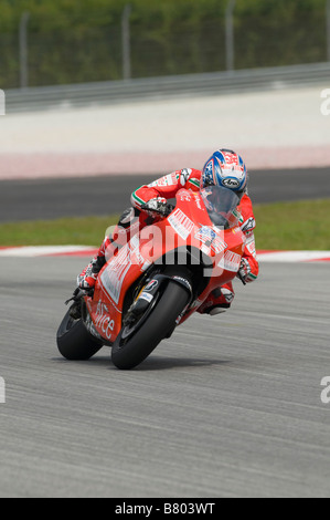 SEPANG MALAYSIA 5. Februar 2009 amerikanische Nicky Hayden von Ducati Marlboro Team beim offiziellen MotoGP Test in Sepang, Malaysia Stockfoto