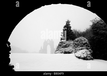 Gisborough Priory im Winter Tees Valley Cleveland North East England Stockfoto