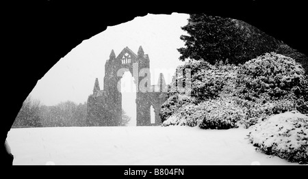 Gisborough Priory im Winter Tees Valley Cleveland North East England Stockfoto