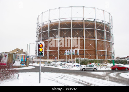 Gasometer in Huddersfield Stockfoto